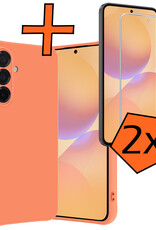 Nomfy Nomfy Samsung Galaxy A36 Hoesje Siliconen Met 2x Screenprotector - Perzik