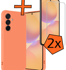 Nomfy Nomfy Samsung Galaxy A36 Hoesje Siliconen Met 2x Screenprotector - Perzik