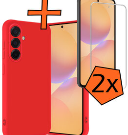 Nomfy Nomfy Samsung Galaxy A36 Hoesje Siliconen Met 2x Screenprotector - Rood