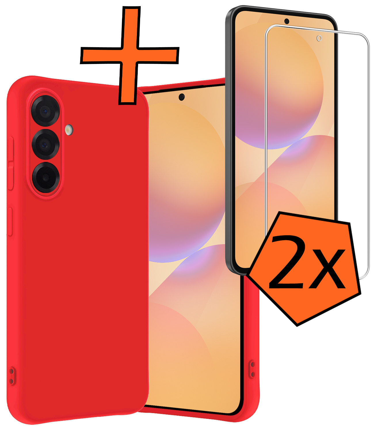 Nomfy Nomfy Samsung Galaxy A36 Hoesje Siliconen Met 2x Screenprotector - Rood