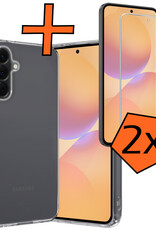 Nomfy Nomfy Samsung Galaxy A36 Hoesje Siliconen Met 2x Screenprotector - Transparant