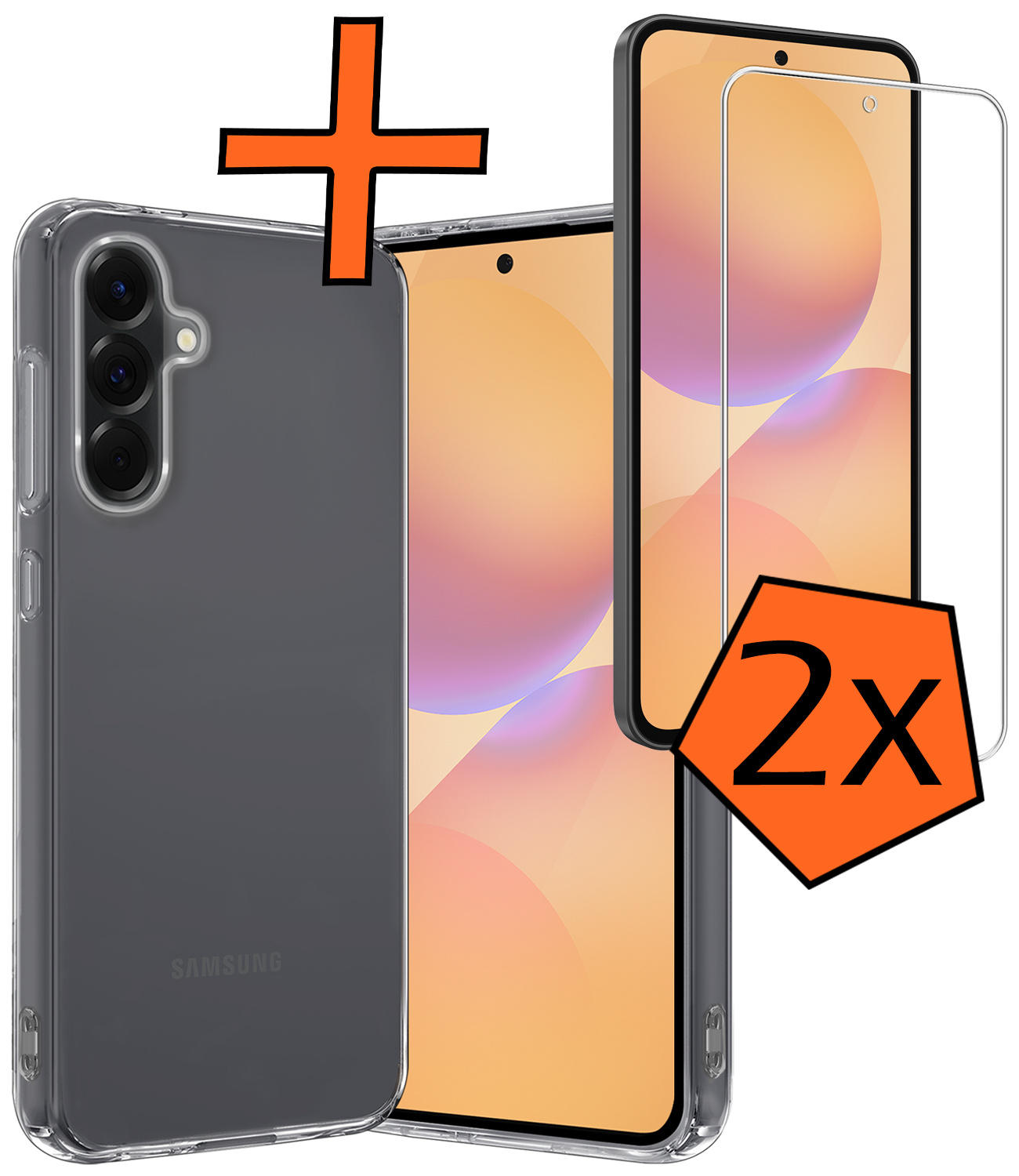 Nomfy Nomfy Samsung Galaxy A36 Hoesje Siliconen Met 2x Screenprotector - Transparant