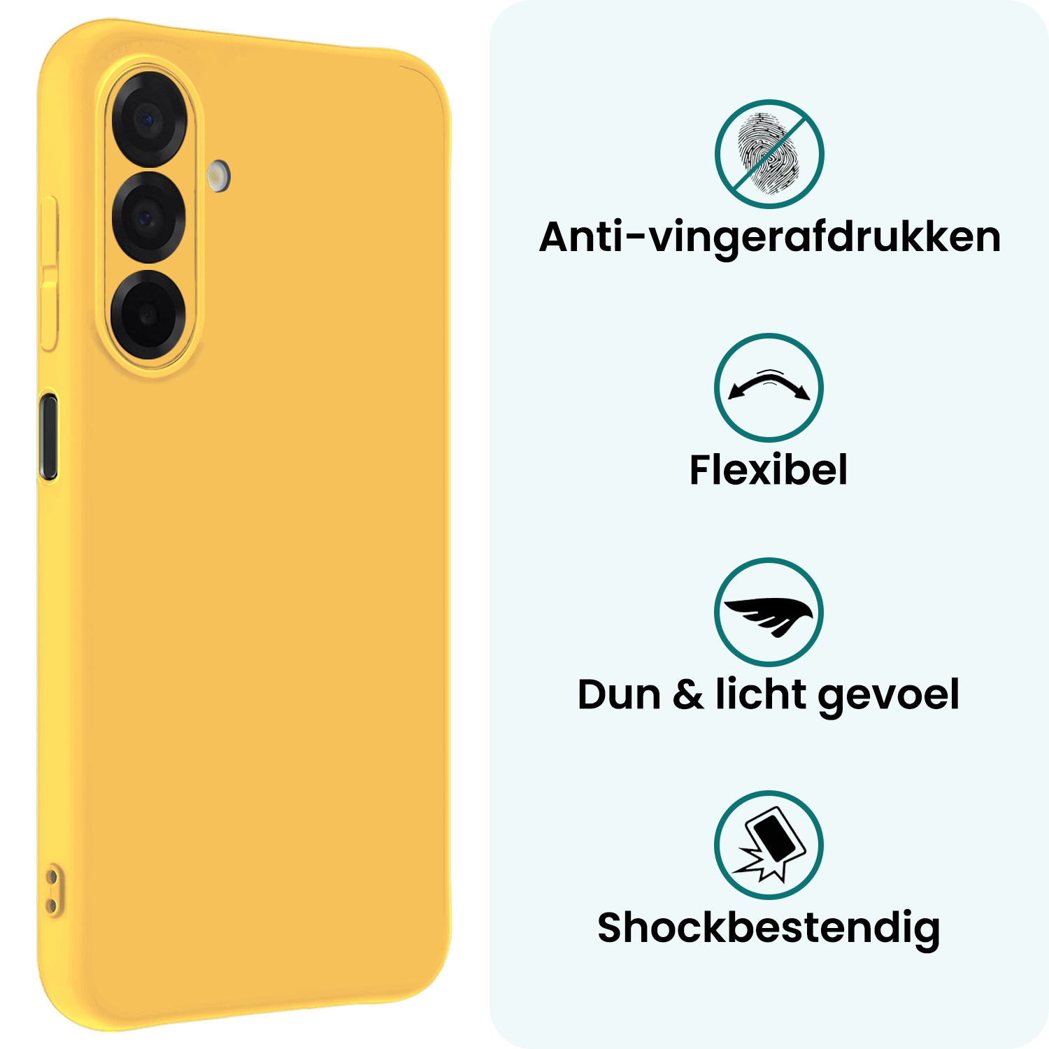 Forterra Forterra Samsung Galaxy A26 Hoesje Siliconen - Geel - 2 PACK