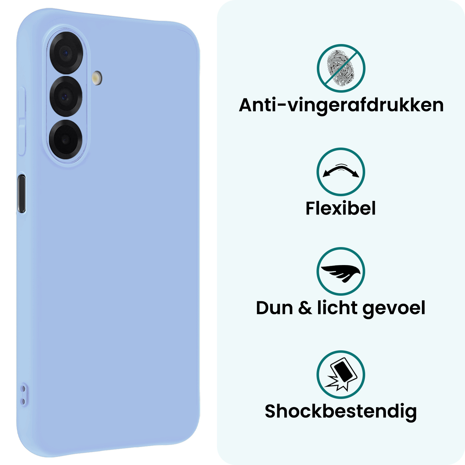 Forterra Forterra Samsung Galaxy A26 Hoesje Siliconen - Lichtblauw - 2 PACK