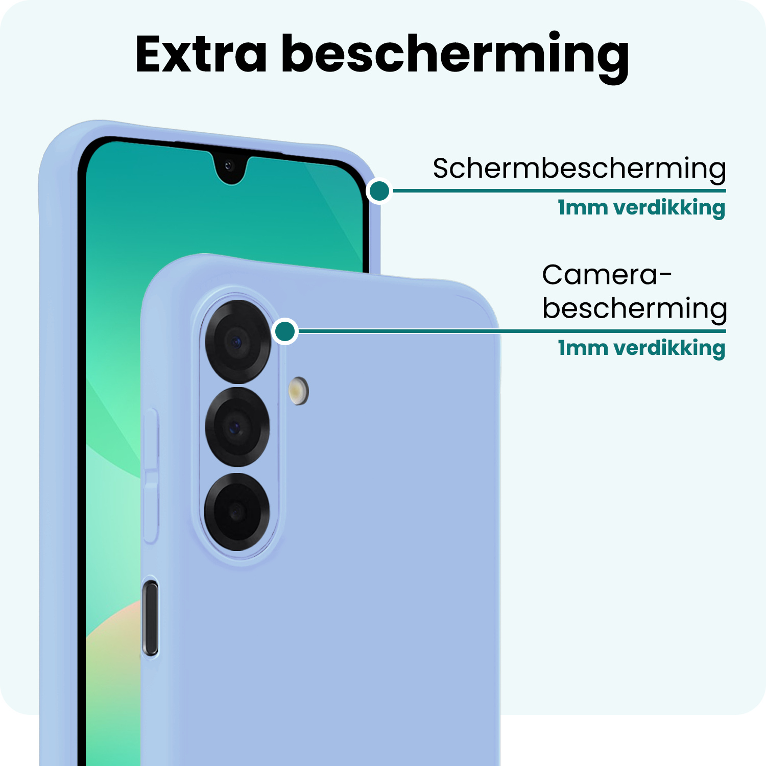 Forterra Forterra Samsung Galaxy A26 Hoesje Siliconen - Lichtblauw - 2 PACK