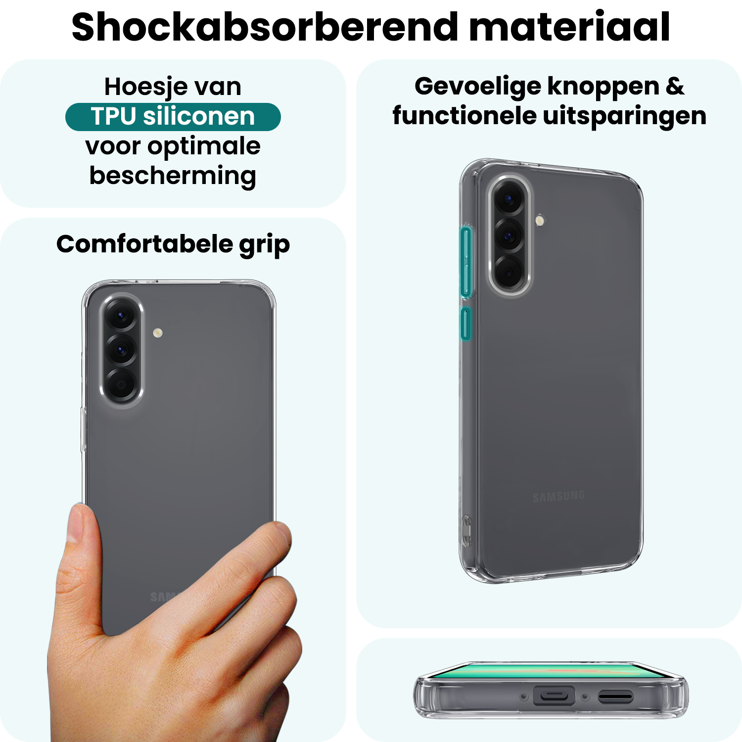 Forterra Forterra Samsung Galaxy A26 Hoesje Siliconen - Transparant - 2 PACK