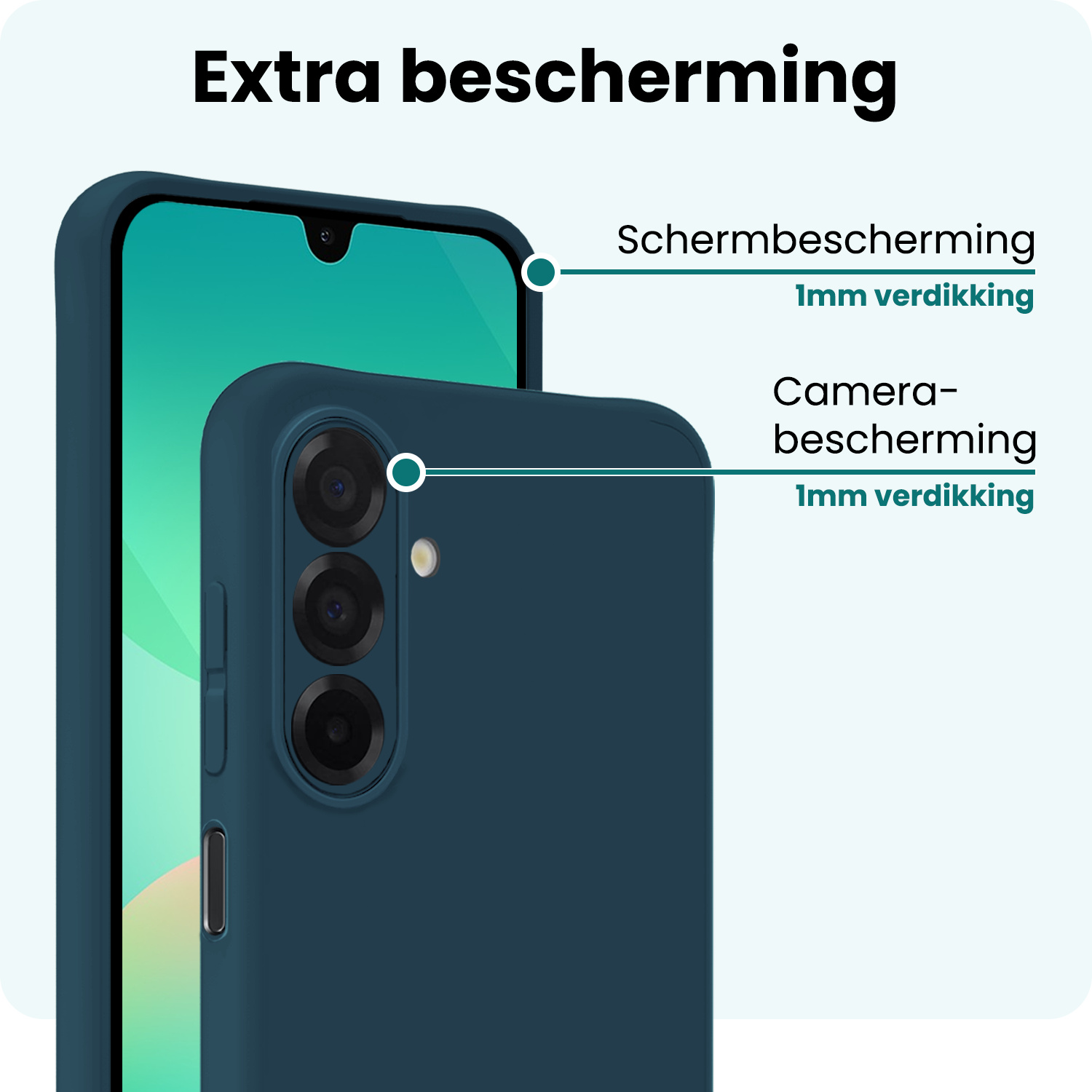 Forterra Forterra Samsung Galaxy A26 Hoesje Siliconen Met Screenprotector - Donkerblauw