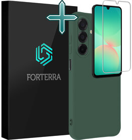 Forterra Forterra Samsung Galaxy A26 Hoesje Siliconen Met Screenprotector - Donkergroen