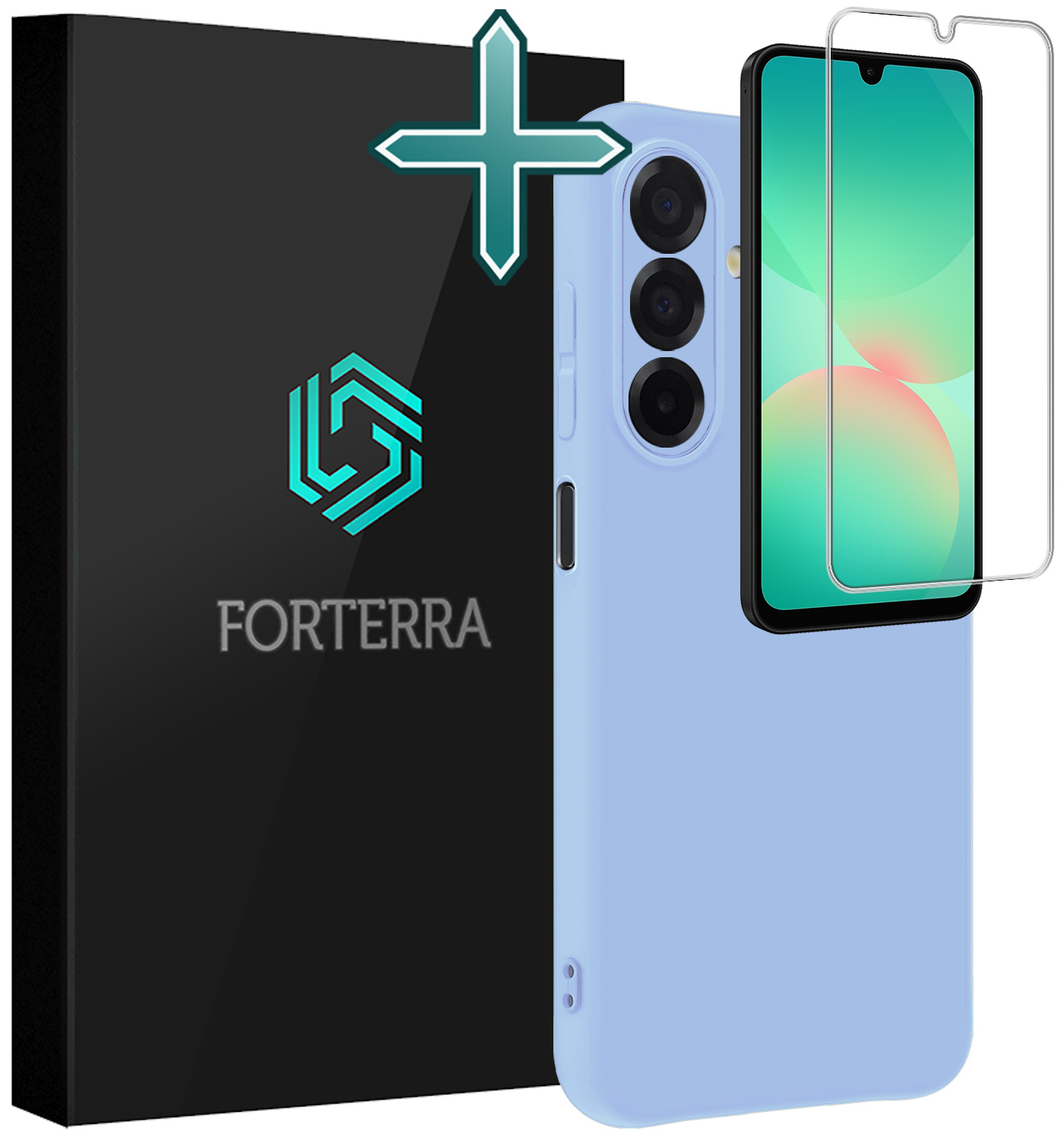 Forterra Forterra Samsung Galaxy A26 Hoesje Siliconen Met Screenprotector - Lichtblauw
