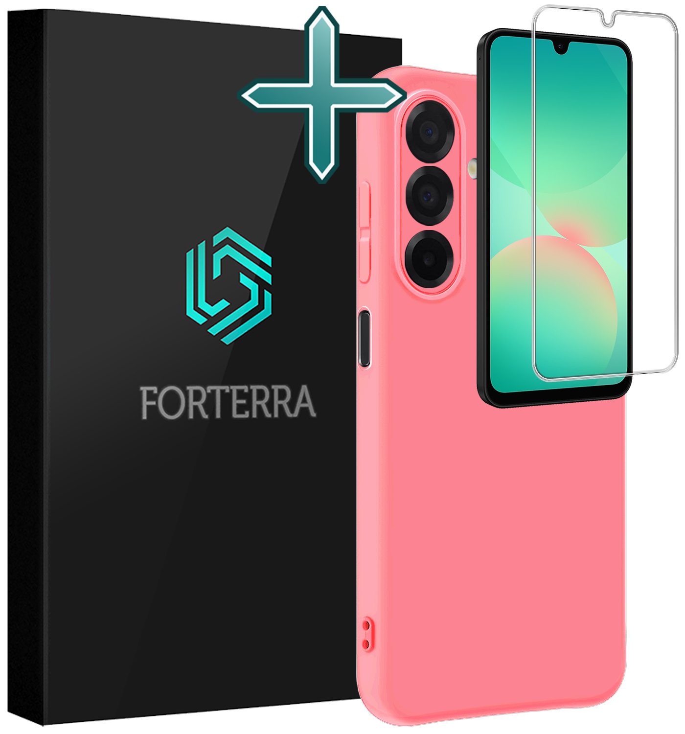 Forterra Forterra Samsung Galaxy A26 Hoesje Siliconen Met Screenprotector - Lichtroze