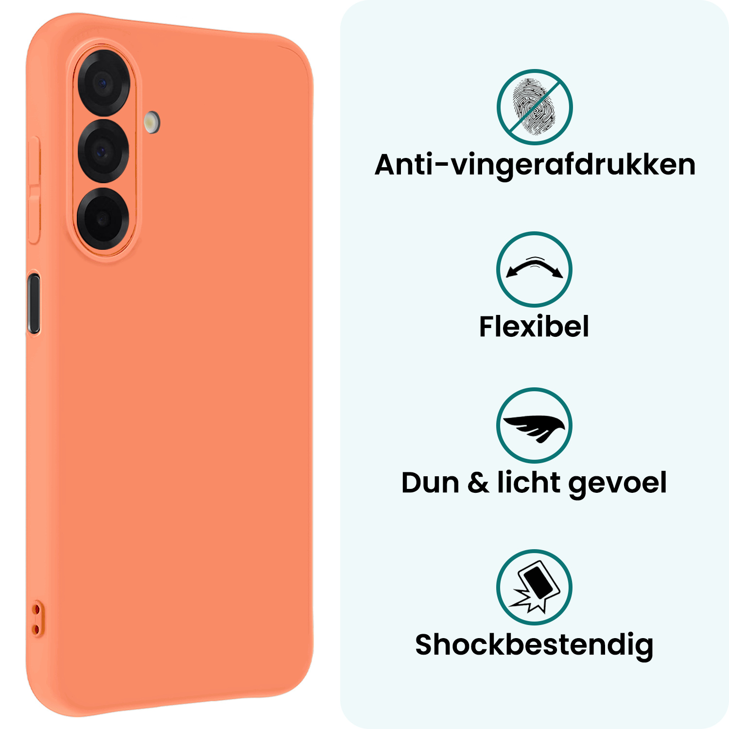 Forterra Forterra Samsung Galaxy A26 Hoesje Siliconen Met Screenprotector - Perzik