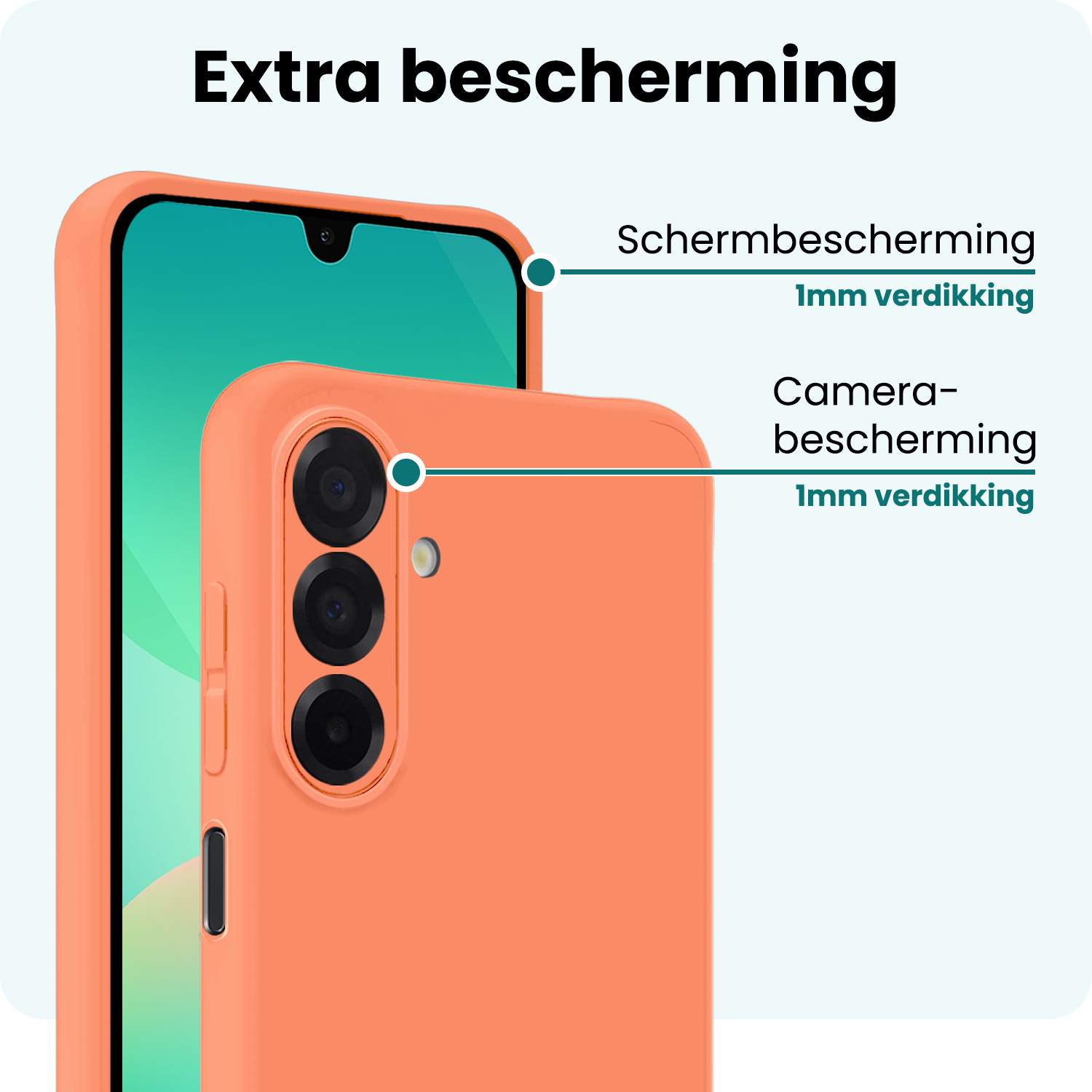 Forterra Forterra Samsung Galaxy A26 Hoesje Siliconen Met Screenprotector - Perzik