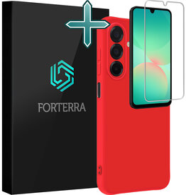 Forterra Forterra Samsung Galaxy A26 Hoesje Siliconen Met Screenprotector - Rood
