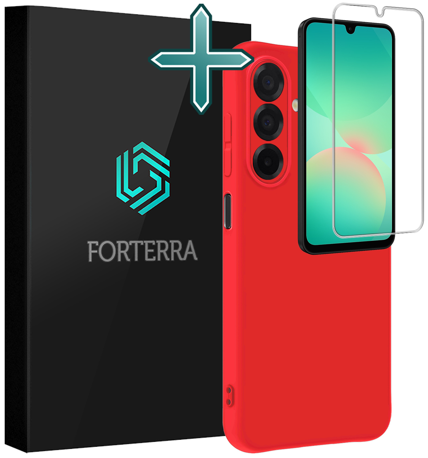 Forterra Forterra Samsung Galaxy A26 Hoesje Siliconen Met Screenprotector - Rood