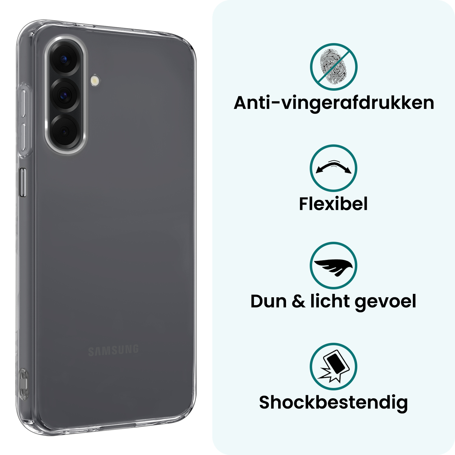 Forterra Forterra Samsung Galaxy A26 Hoesje Siliconen Met Screenprotector - Transparant