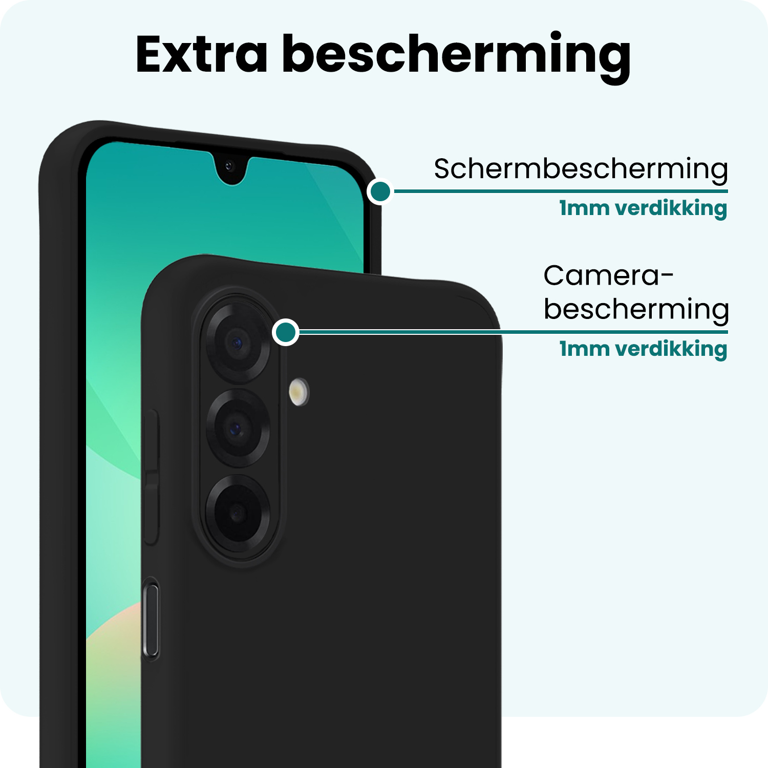 Forterra Forterra Samsung Galaxy A26 Hoesje Siliconen Met Screenprotector - Zwart