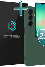 Forterra Forterra Samsung Galaxy A26 Hoesje Siliconen Met 2x Screenprotector - Donkergroen