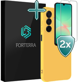 Forterra Forterra Samsung Galaxy A26 Hoesje Siliconen Met 2x Screenprotector - Geel