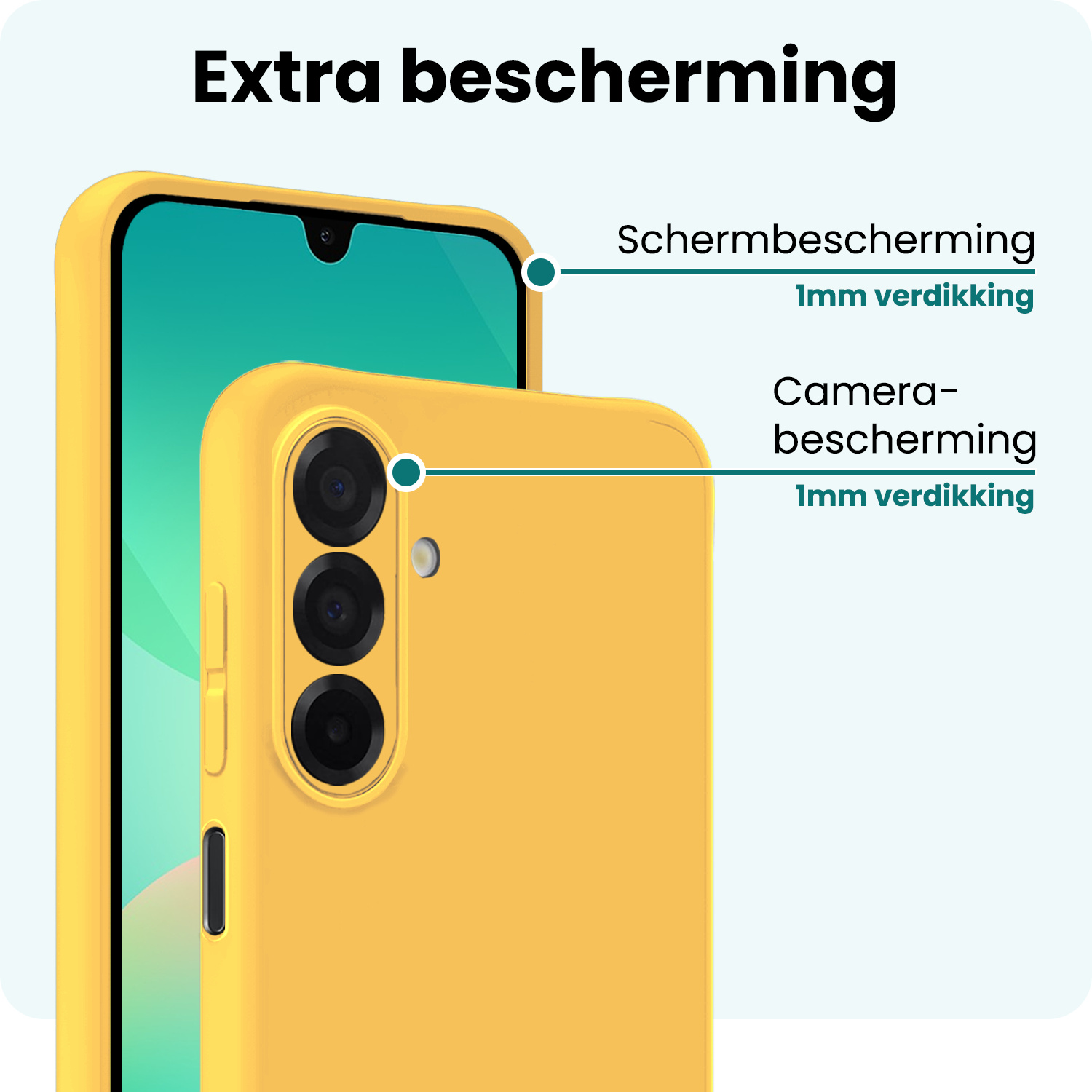 Forterra Forterra Samsung Galaxy A26 Hoesje Siliconen Met 2x Screenprotector - Geel