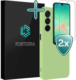 Forterra Forterra Samsung Galaxy A26 Hoesje Siliconen Met 2x Screenprotector - Groen