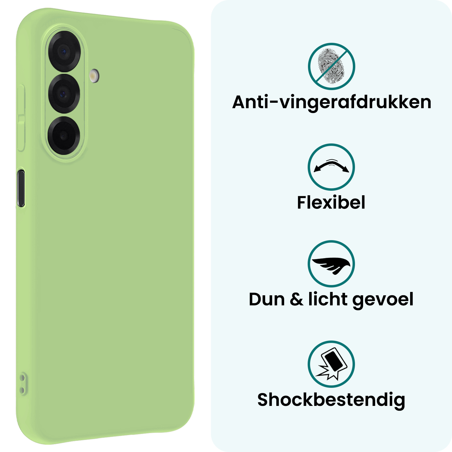 Forterra Forterra Samsung Galaxy A26 Hoesje Siliconen Met 2x Screenprotector - Groen