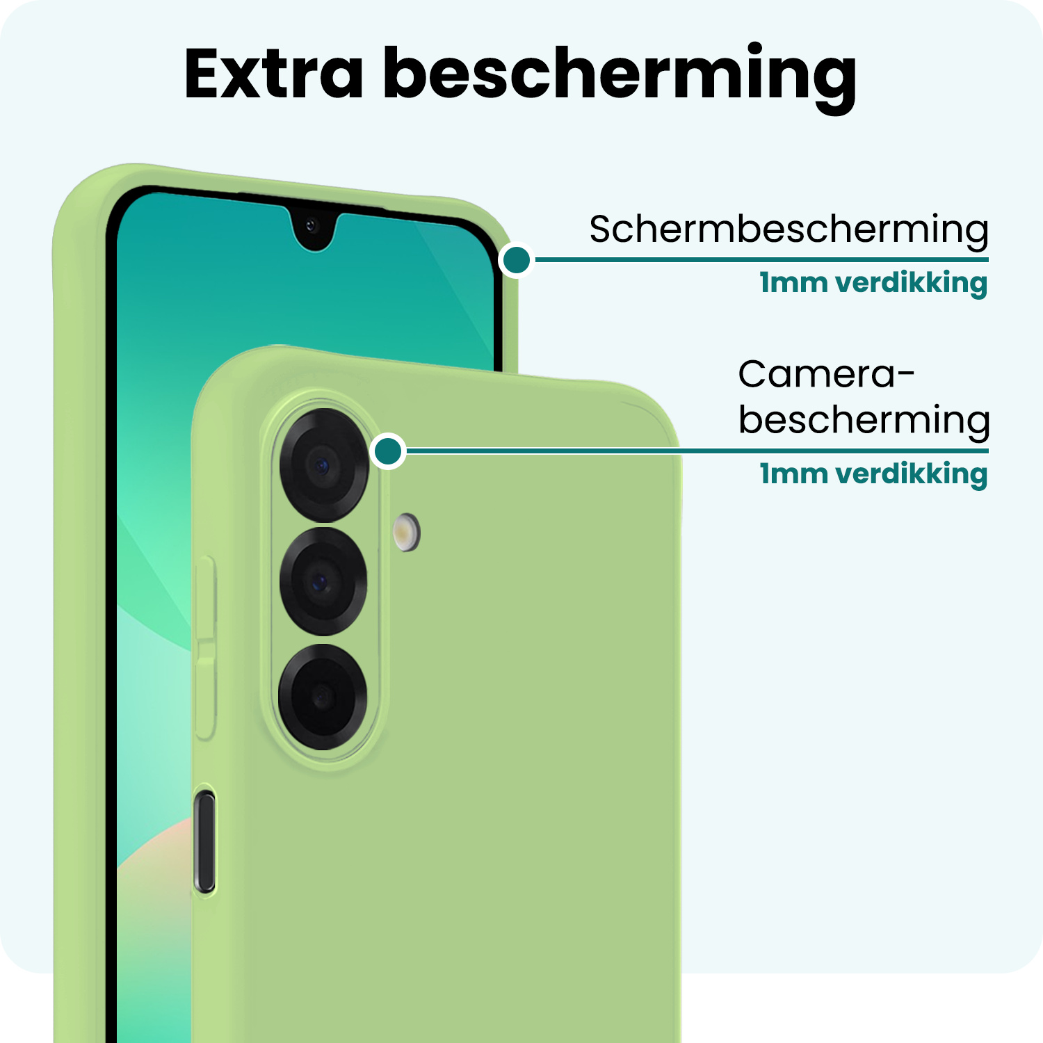 Forterra Forterra Samsung Galaxy A26 Hoesje Siliconen Met 2x Screenprotector - Groen