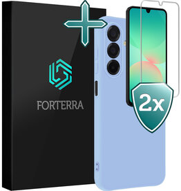 Forterra Forterra Samsung Galaxy A26 Hoesje Siliconen Met 2x Screenprotector - Lichtblauw