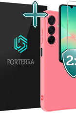 Forterra Forterra Samsung Galaxy A26 Hoesje Siliconen Met 2x Screenprotector - Lichtroze