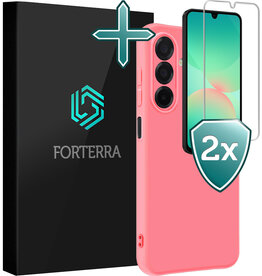 Forterra Forterra Samsung Galaxy A26 Hoesje Siliconen Met 2x Screenprotector - Lichtroze