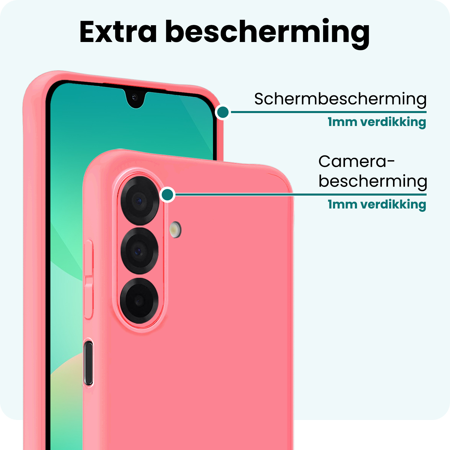 Forterra Forterra Samsung Galaxy A26 Hoesje Siliconen Met 2x Screenprotector - Lichtroze