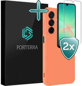 Forterra Forterra Samsung Galaxy A26 Hoesje Siliconen Met 2x Screenprotector - Perzik