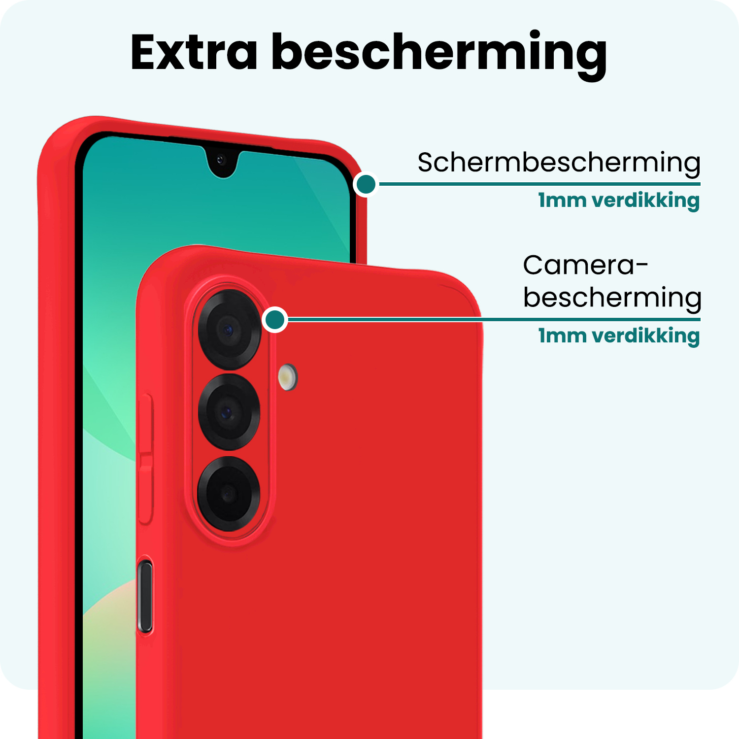 Forterra Forterra Samsung Galaxy A26 Hoesje Siliconen Met 2x Screenprotector - Rood