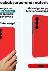 Forterra Forterra Samsung Galaxy A26 Hoesje Siliconen Met 2x Screenprotector - Rood