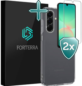 Forterra Forterra Samsung Galaxy A26 Hoesje Siliconen Met 2x Screenprotector - Transparant
