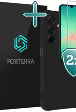 Forterra Forterra Samsung Galaxy A26 Hoesje Siliconen Met 2x Screenprotector - Zwart