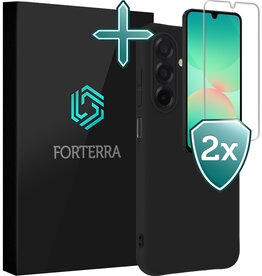 Forterra Forterra Samsung Galaxy A26 Hoesje Siliconen Met 2x Screenprotector - Zwart