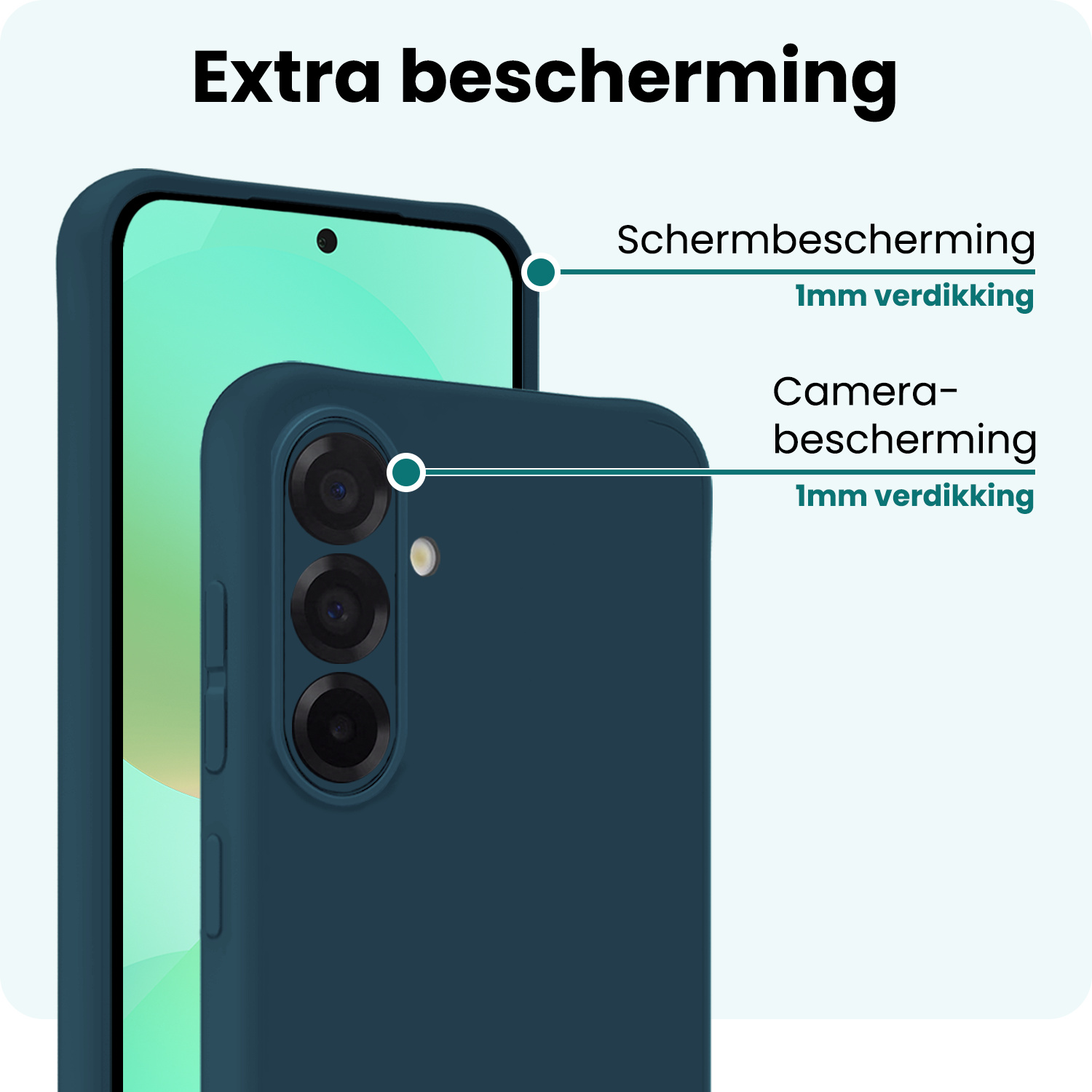 Forterra Forterra Samsung Galaxy A36 Hoesje Siliconen - Donkerblauw - 2 PACK