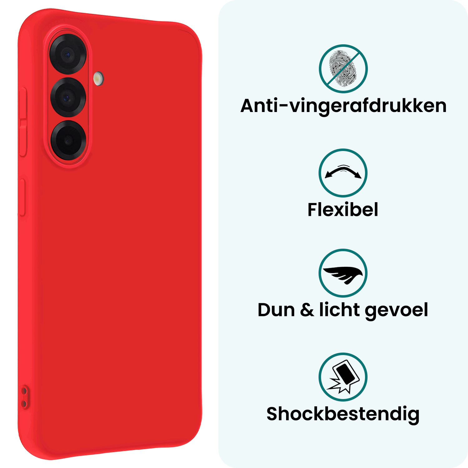 Forterra Forterra Samsung Galaxy A36 Hoesje Siliconen - Rood - 2 PACK