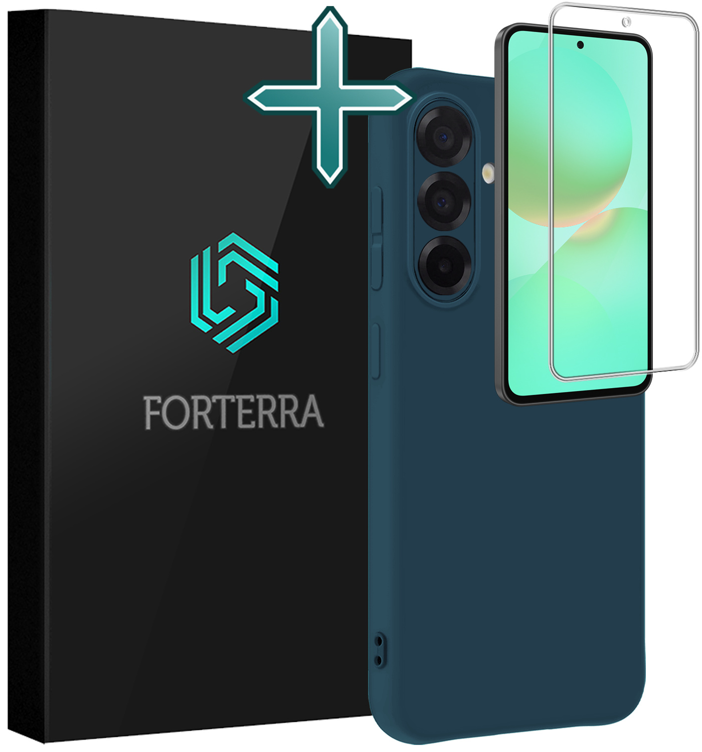 Forterra Forterra Samsung Galaxy A36 Hoesje Siliconen Met Screenprotector - Donkerblauw