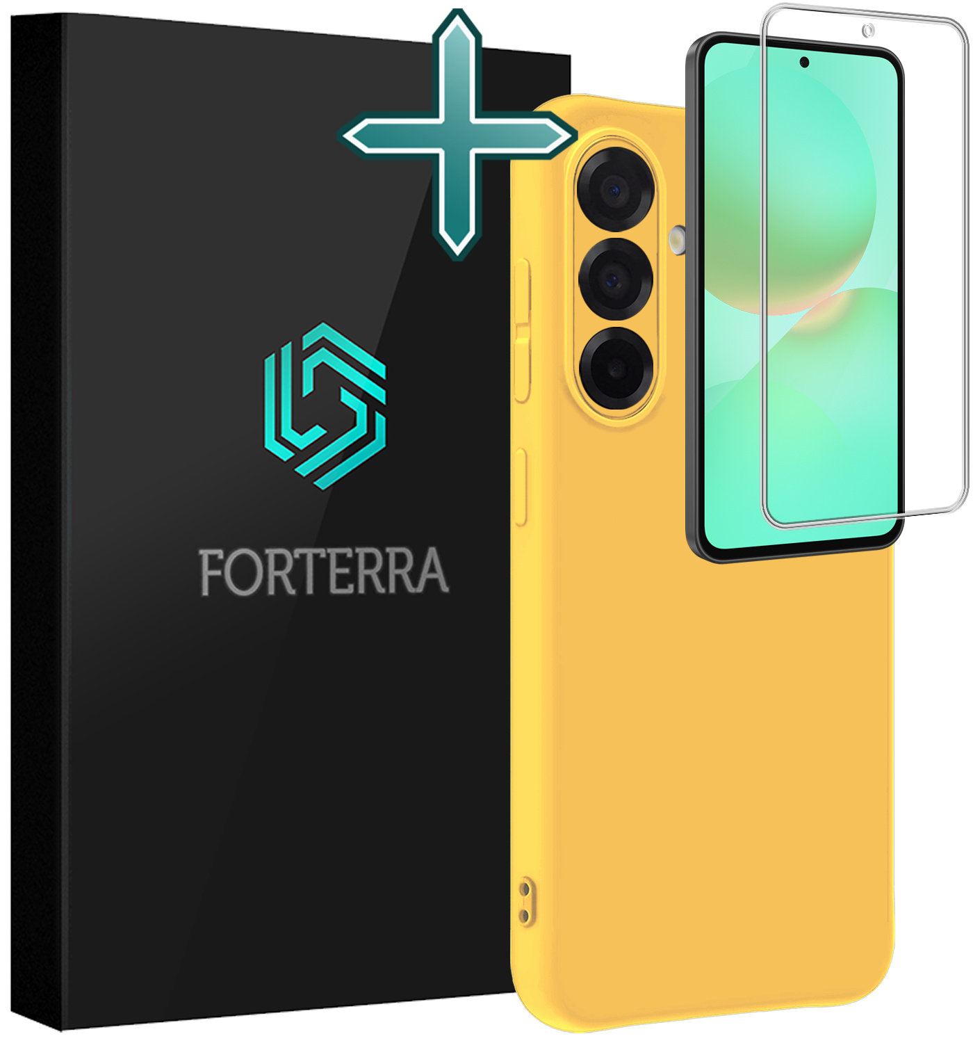 Forterra Forterra Samsung Galaxy A36 Hoesje Siliconen Met Screenprotector - Geel