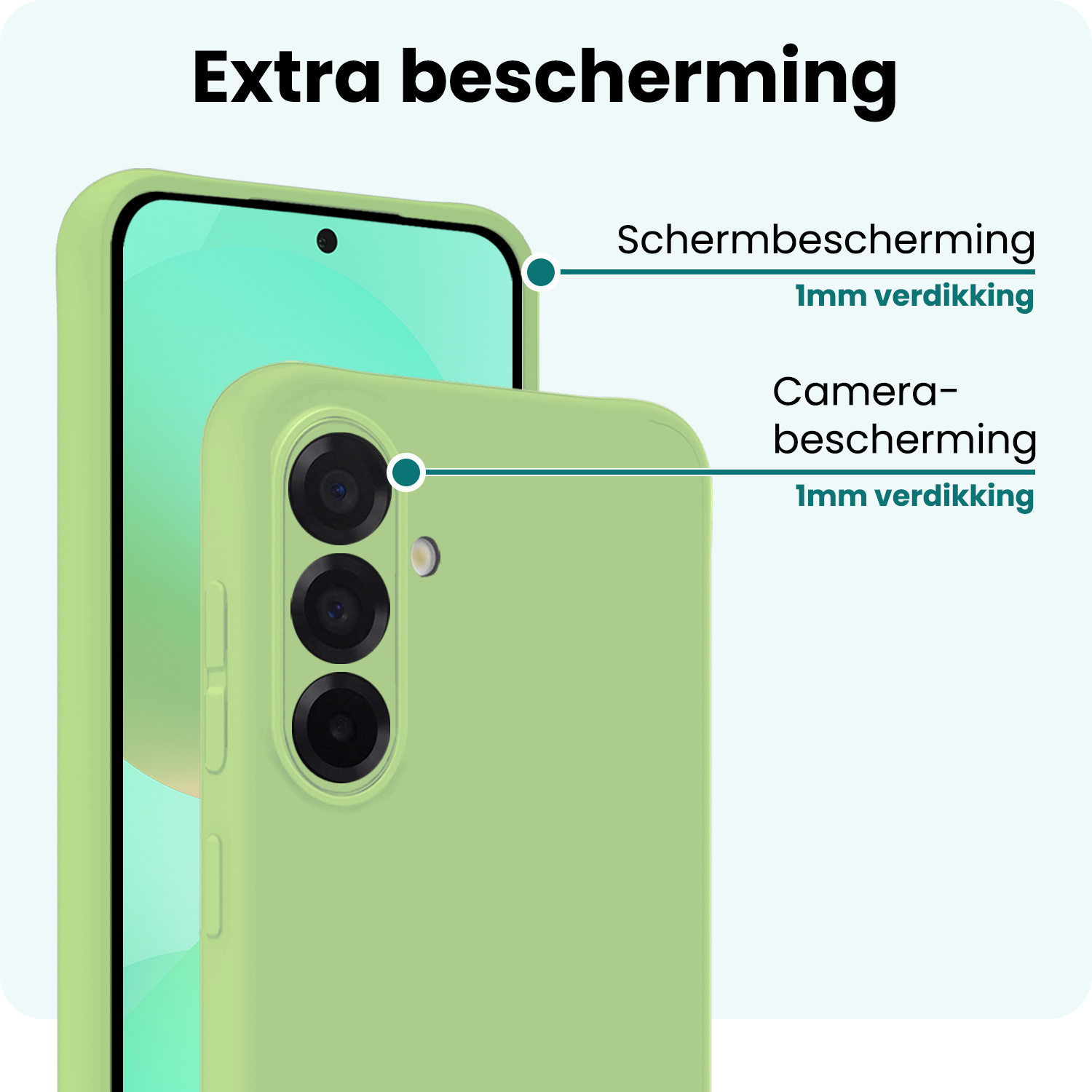 Forterra Forterra Samsung Galaxy A36 Hoesje Siliconen Met Screenprotector - Groen