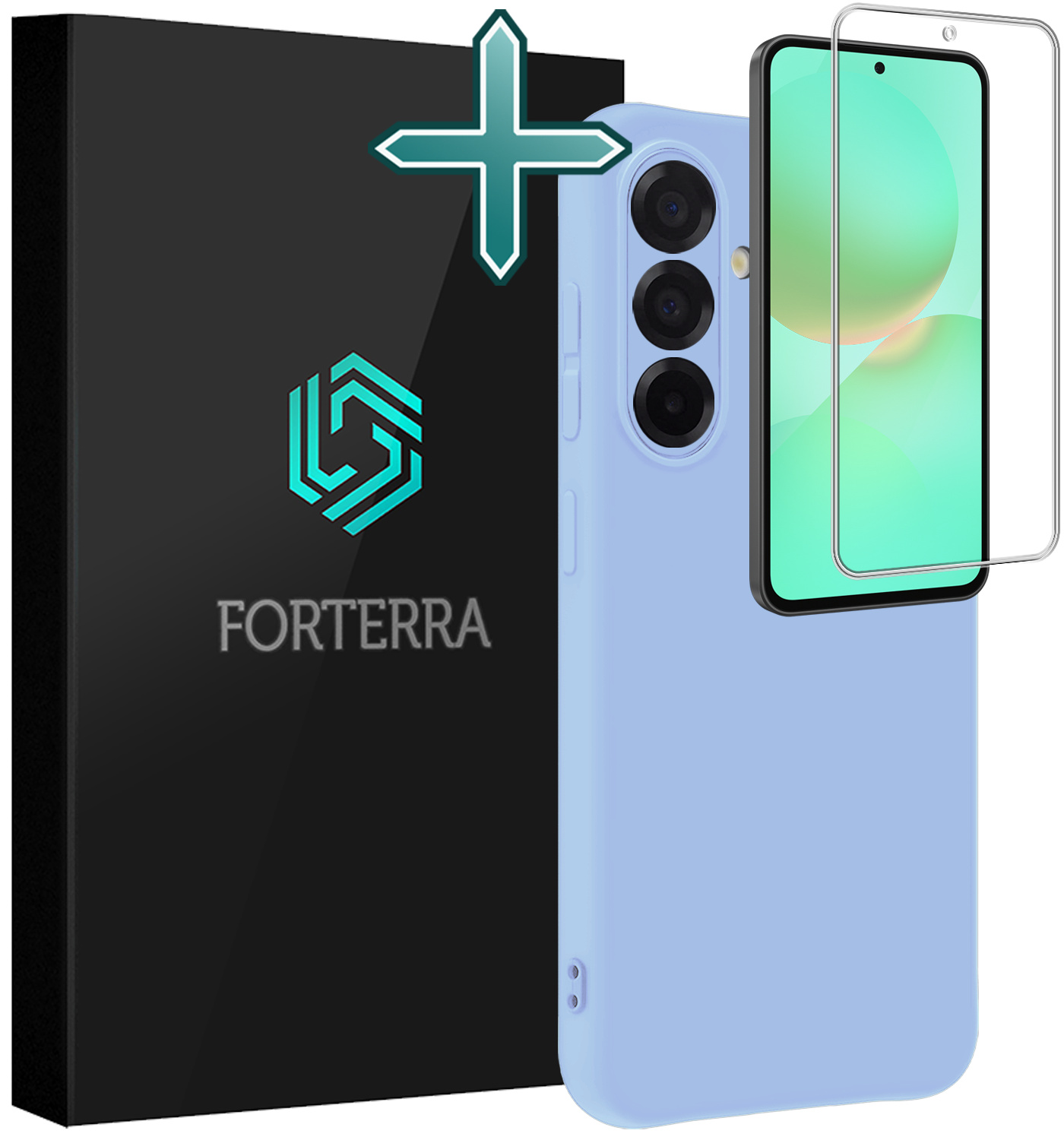 Forterra Forterra Samsung Galaxy A36 Hoesje Siliconen Met Screenprotector - Lichtblauw