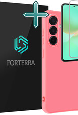 Forterra Forterra Samsung Galaxy A36 Hoesje Siliconen Met Screenprotector - Lichtroze