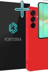 Forterra Forterra Samsung Galaxy A36 Hoesje Siliconen Met Screenprotector - Rood