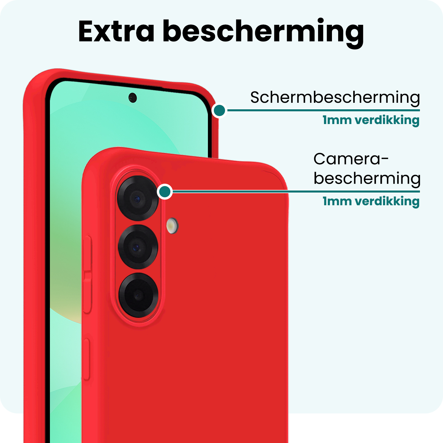 Forterra Forterra Samsung Galaxy A36 Hoesje Siliconen Met Screenprotector - Rood