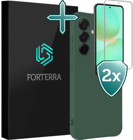 Forterra Forterra Samsung Galaxy A36 Hoesje Siliconen Met 2x Screenprotector - Donkergroen