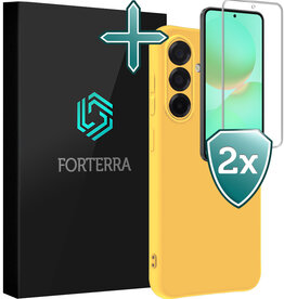 Forterra Forterra Samsung Galaxy A36 Hoesje Siliconen Met 2x Screenprotector - Geel