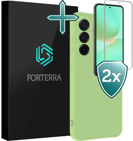 Forterra Forterra Samsung Galaxy A36 Hoesje Siliconen Met 2x Screenprotector - Groen