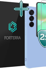 Forterra Forterra Samsung Galaxy A36 Hoesje Siliconen Met 2x Screenprotector - Lichtblauw