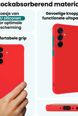 Forterra Forterra Samsung Galaxy A36 Hoesje Siliconen Met 2x Screenprotector - Rood